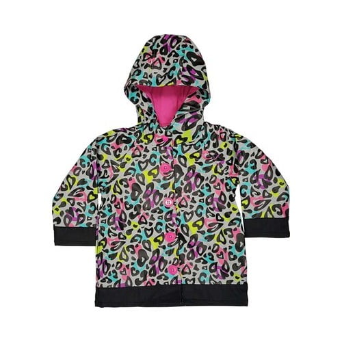 Western Chief Apparel Kids Little Girl Soft Lined Character Rain Jackets 5 Groovy Leopard